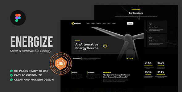 Energize - Solar & Renewable Energy Figma Template