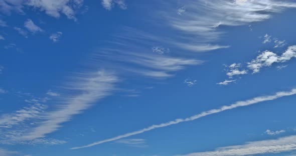 Abstract Clouds on Blue Sky Transparent Background