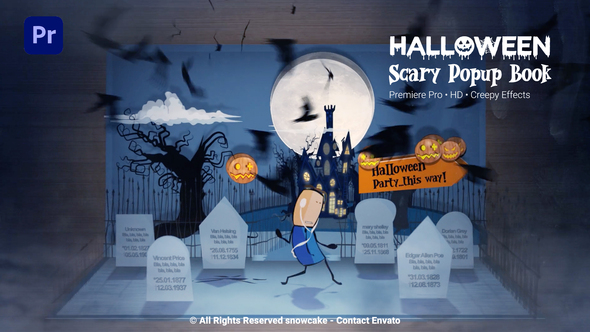 Halloween Scary Popup Book for Premiere Pro
