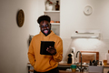 An african american millennial man having a video call at night - PhotoDune Item for Sale