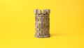 Gray watchtower on a yellow background. - PhotoDune Item for Sale