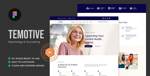 Temotive – Psychology & Counseling Figma Template