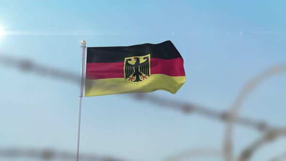 Germany  Flag Behind Border