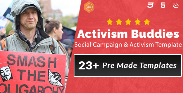 Activism Buddies - Social Campaign & Non Profit HTML5 Template