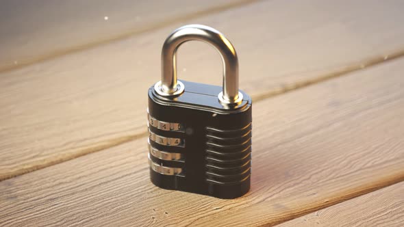 Opening combination padlock. Get access if you know the password. Safety. 4KHD