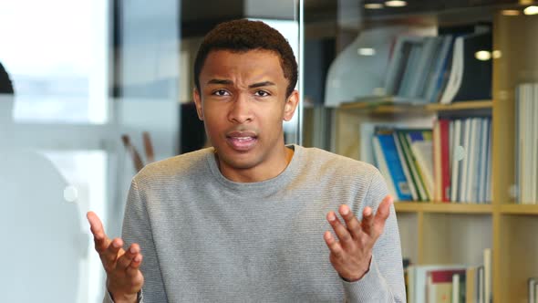 Angry, Fighting and Yelling Afro-American Man, Portrait