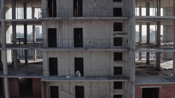 The Construction of a High-rise and Large Building for People To Live. New Multi-storey Building alt