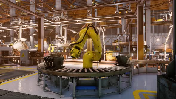 Automobile Assembly Line Production in Car Factory alt