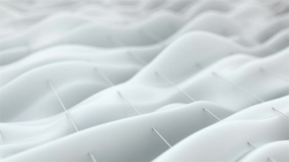 White Waves Slide Along the Surface of Thin Stretched Strings Computer Generated