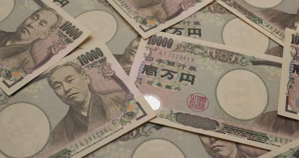 Stack of the Japanese banknote