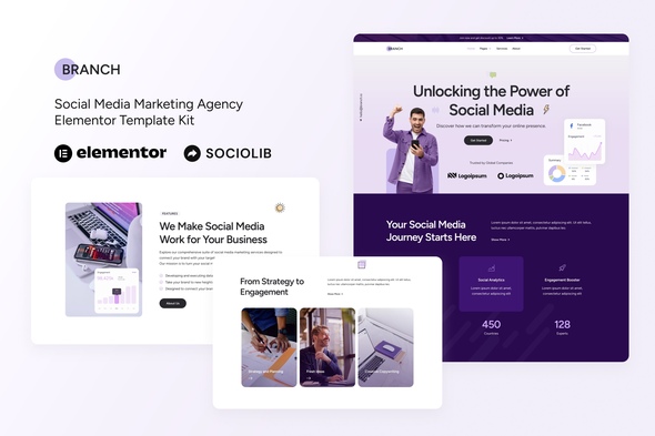 Branch – Social Media Marketing Agency Elementor Template Kit
