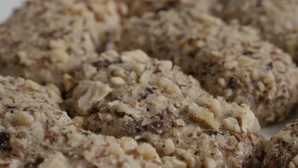 Homemade orasnice walnut cookies 4K tilting video