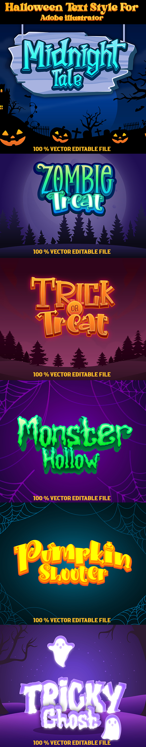 Halloween Text Effect for Adobe Illustrator