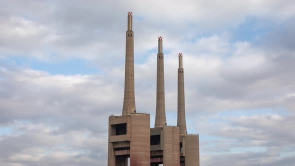 Three Chimneys Disused Power Station in Barcelona