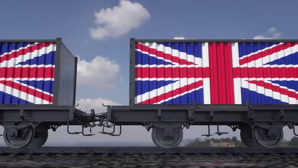 Containers with the Flag of United Kingdom