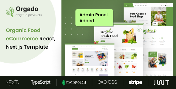 Orgado - Organic Food eCommerce Next Template + Admin Panel