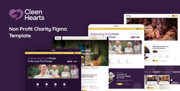 Cleenheart - Non Profit Charity Figma Template