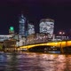Cityscape with Night Illumination, Skyscrapers of the City of London, London Bridge, UK - VideoHive Item for Sale