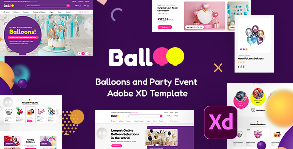Balloo | Kids Balloons and Event Decoration Adobe XD Template