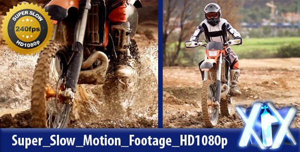 Biker Splashing Mud 240fps