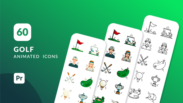 Golf Animated Icons | Premiere Pro MOGRT