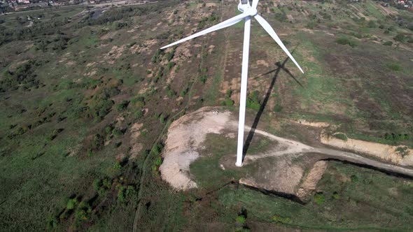 Aerial View of Wind Renewable Electricity Plant