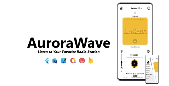 AuroraWave – Single Station Radio App | ADMOB, ONESIGNAL, FIREBASE