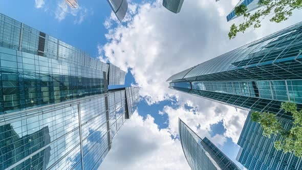 Corporate Buildings and Timelapse Clouds