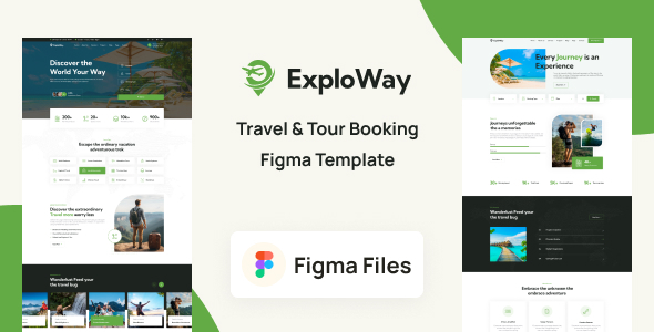 ExploWay – Travel & Tour Booking Figma Template – 0 Sold!