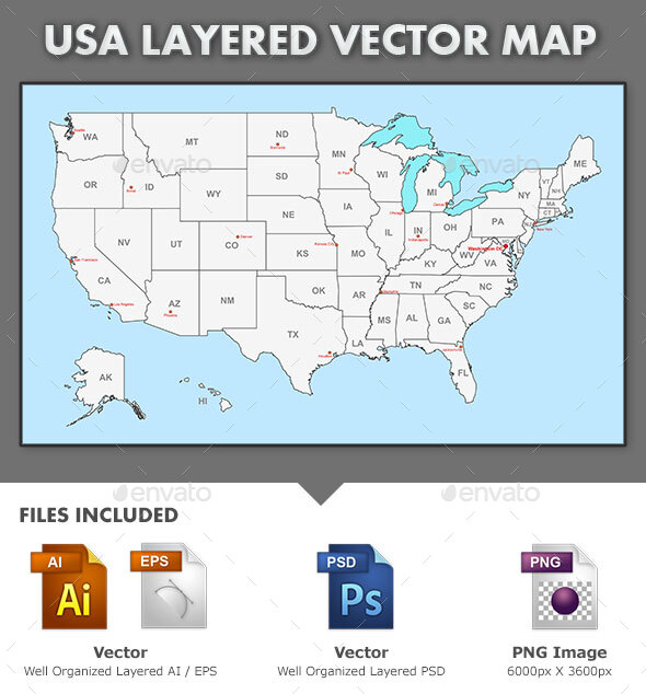USA Vector Map