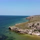 Aerial view of beautiful rocky beaches on Azov seashore in Crimea - VideoHive Item for Sale