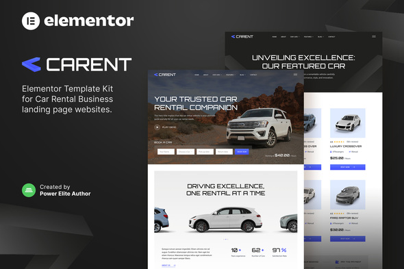 Carent – Car Rental Business & Auto Dealer Elementor Template Kit