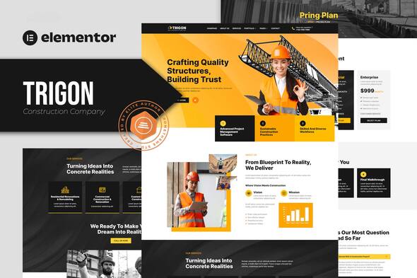 Trigon - Construction Elementor Template Kit