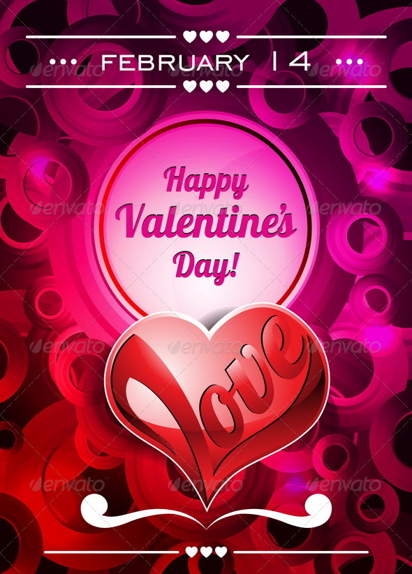 Valentines Day Illustration with Text Space