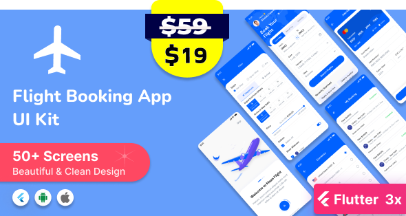 Flight Booking Flutter App Ui Kit (Android & iOS)