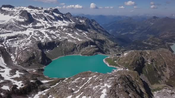 Aerial View of Weissee and Tauernmoosee Lakes Austria