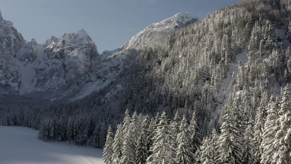 Winter landscape in the Italian Alps, Friuli Venezia Giulia