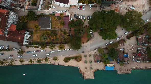 Aerial view of Zanzibar Island in Tanzania.