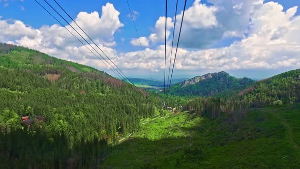 Travel by cable car from Kasprowy Wierch in the summer, Tatras