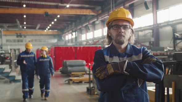 Plant Worker At Workplace Posing For Camera