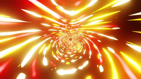 Neon Vj Loop Of Sci Fi Tunnel With Bright Firework HD