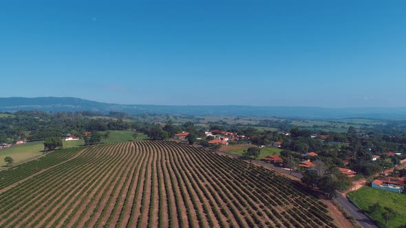 Rural landscape aerial view. Nature scenery