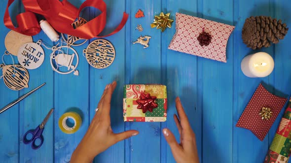 Woman checking the gift