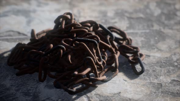 Vintage Rusty Hand-made Iron Chain