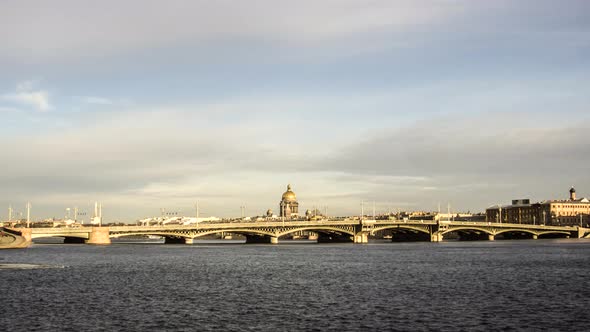 Annunciation bridge in st. petersburg timelapse