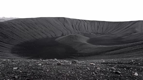 Landscape of wide extinct volcano crater