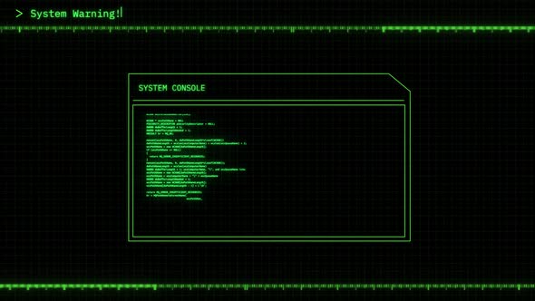 System Warning Virus sign Digital Noise Glitch Effect Screen .