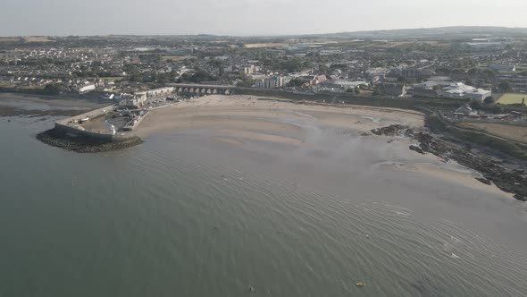 Aerial View Of The Small Seaport At The Coastal Town Of Balbriggan In Fingal, County Dublin, Ireland