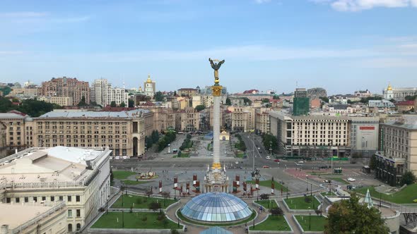 Aerial view of Independence Square in Kiev, Ukraine