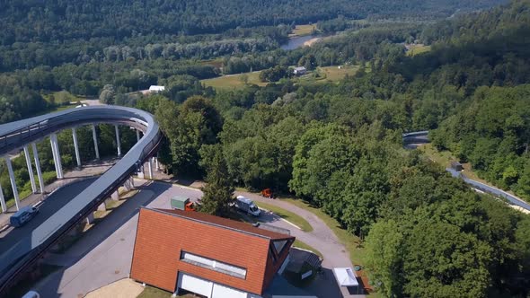 Aerial View of the Sigulda / Latvia Bobsleigh